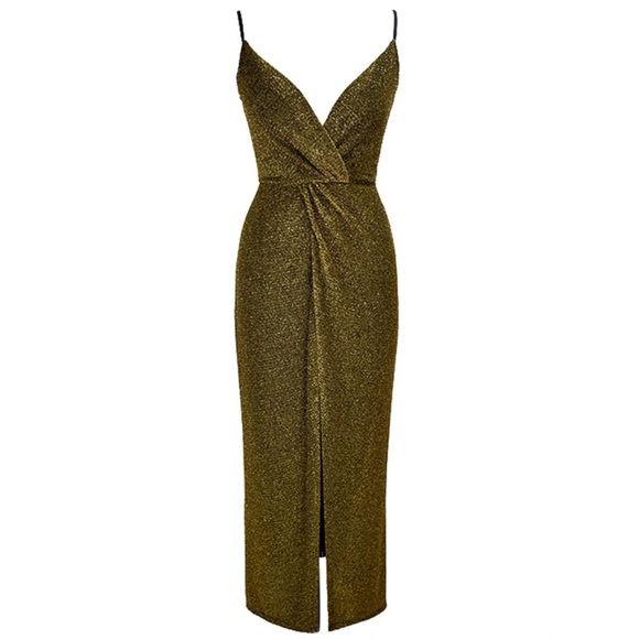 Reformation Gold/Black Dress - Picture 5 of 5